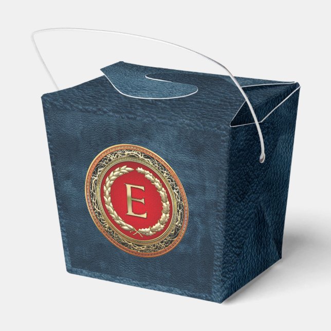 [210] "E" Guld Vintage Monogram Presentaskar (Baksidan Sidan)