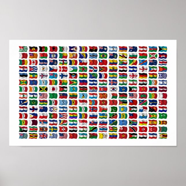 210 Flaggor i världen - Poster (Framsidan)