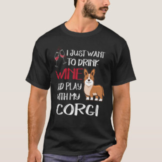 210 Jag vill bara dricka Vin T Shirt