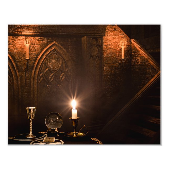2111-Medieval Castle Tarot Reading Fototryck (Framsidan)