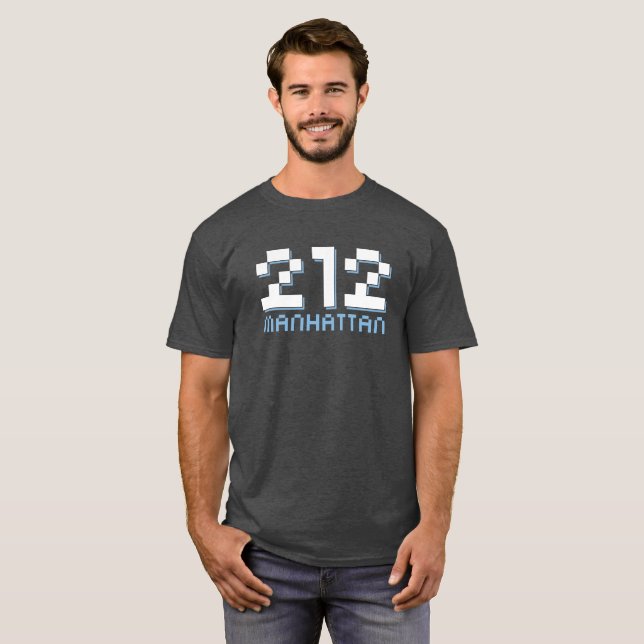 212 Områdets NYC-kod för Manhattan T-shirt (Hel framsida)