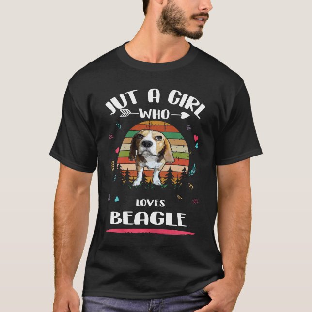 218 Bara en tjej som älskar Beagle T Shirt (Framsida)