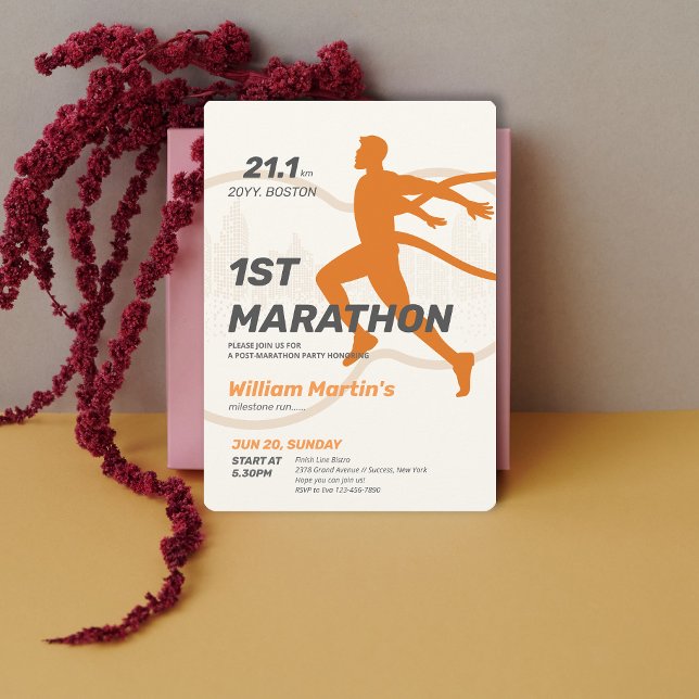21,1 km 1ST Marathon-Post Marathon Party Inbjudningar (21.1km 1ST Marathon-Post Marathon Party Invitation)