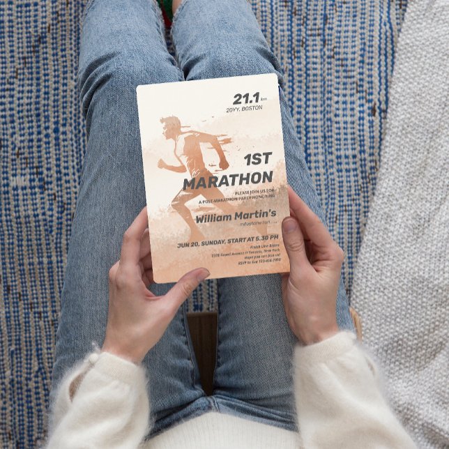 21,1 miles 1ST Marathon-Post Marathon Party Inbjudningar (21.1miles 1ST Marathon-Post Marathon Party Invitation)