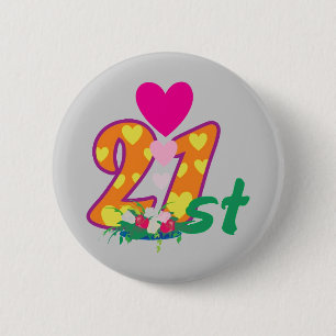 21:a, 21:a personligens födelsedag knapp