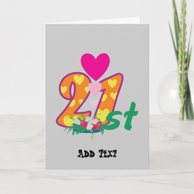 21:a, 21 idag personlig födelsedagspresent kort (Framsida)