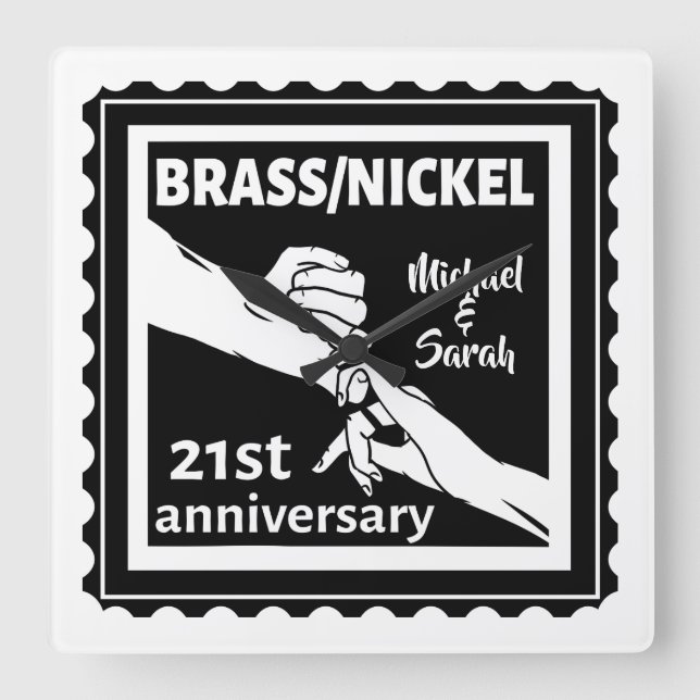 21:a årsdagen av bröllop, traditionell nickel fyrkantig klocka (Framsida)