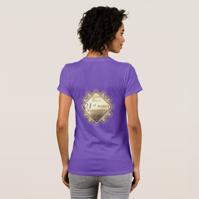 21:a årsdagen av Iolite Bröllop T-Shirt (Hel baksida)