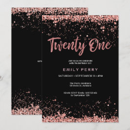21:a årsdagen för inbjudan till ro guld glitter