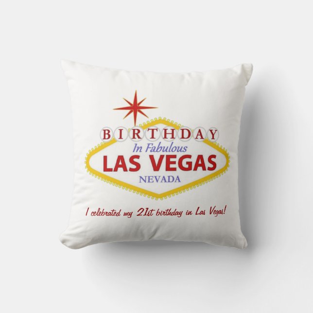 21:a årsdagen i Las Vegas Pillow-PERSONLIGEN Kudde (Framsida)