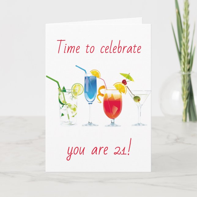 **21:a BIRTHDAY** CELEBRAT DET KOMMER BARA GÅNG! Kort (Framsida)