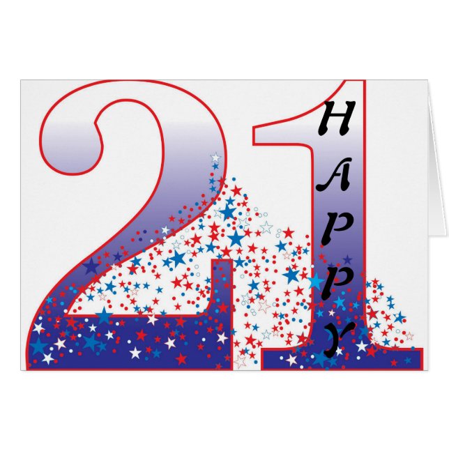 **21:a BIRTHDAY** DEN DU "KAN CELEBRATE" Hälsningskort (Framsidan Horizontal)