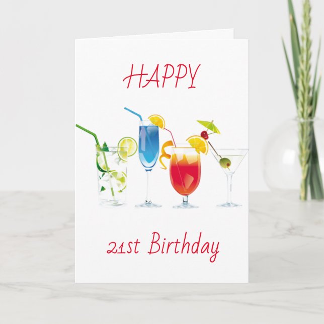 **21:a BIRTHDAY ÖNSKEMÅL** BIRTHDAY Card Kort (Framsida)