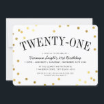 21:a BIRTHDAY PARTY snyggt guld konetti-prickar Inbjudningar<br><div class="desc">by kat masard >> www.simplysweetPAPERIE.com << A trendig inbjudningsdesign för en SURPRISE-FÖDELSEDAGSFEST för alla åldrar TIP: 1. Om du vill ändra/flytta grafik & typsnitt och lägga till mer text - slått knappen "anpassa". - - - - - - - - - - - - - - - - - -...</div>