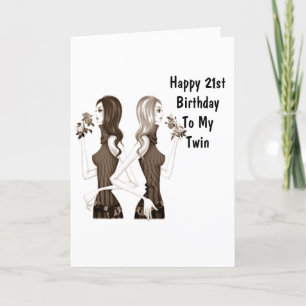 **21:a BIRTHDAY **TWIN SISTER** VI JURIDISKA! Kort