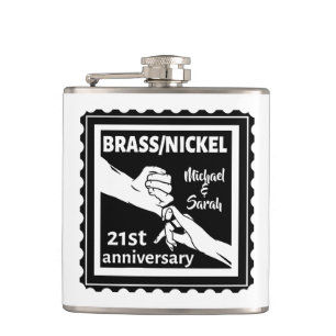 21:a bröllop-årsdagen av Brass-nickel Fickplunta