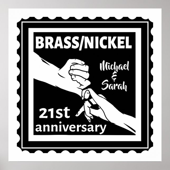 21:a bröllop-årsdagen av Brass-nickel Poster (Framsidan)
