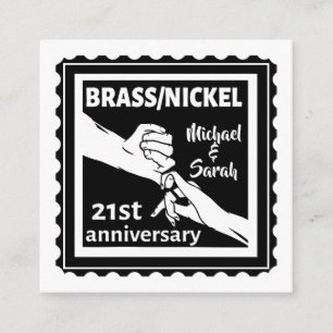 21:a bröllop-årsdagen av Brass-nickel Tilläggskort