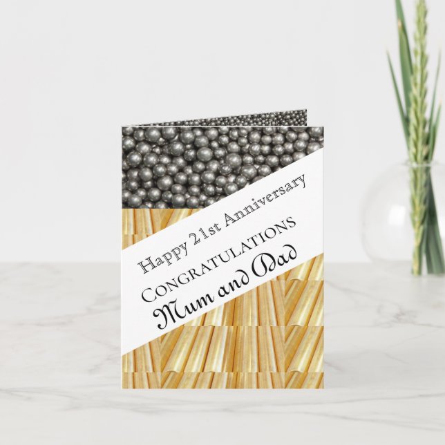 21:a Bröllop-årsdagen Kort (Framsida)