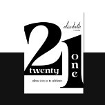 21:a Eleganten Typografi Födelsedagsfest Inbjudningar<br><div class="desc">Fira en milstolpe i elegant stil med vårt moderna tjugoförsta Födelsedagsfest inbjudan. Det här trendiget har chicen en enkel svartvit typografi som exuderar minimalistisk charm. Gör ett djärvt påstående när du går in på laglig vuxen med denna glamorösa och unika inbjudan. Hämta din nu!</div>