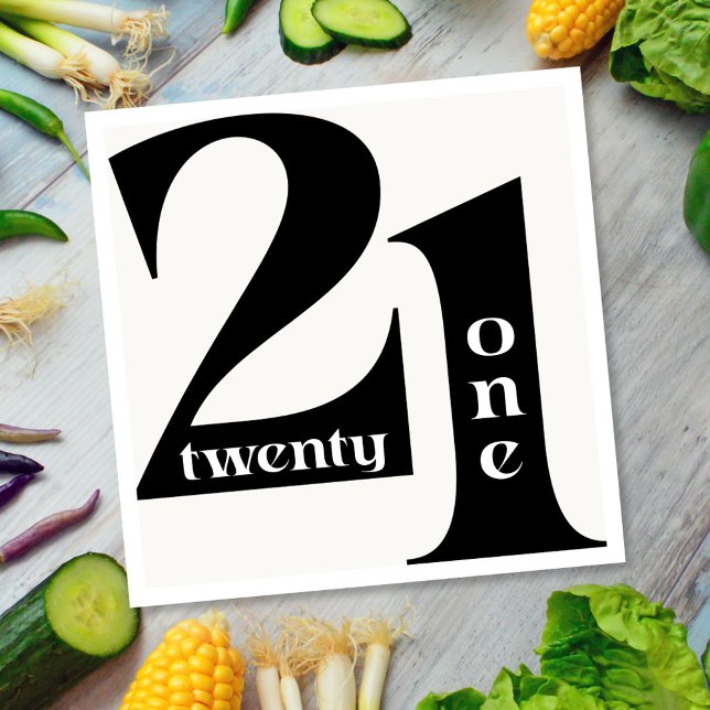 21:a Eleganten Typografi Födelsedagsfest Pappersservett (Skapare uppladdad)