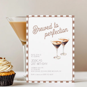 21:a Espresso Martini Bryggt Brunt Födelsedagsfira Inbjudningar