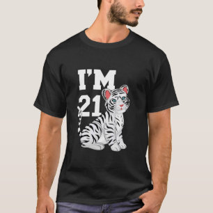 21:a födelsedag 21 år gammal djurparker i tigern t shirt