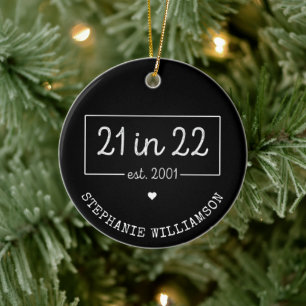 21:a födelsedag 21:e födelsedag 22:a Födelsedag Julgransprydnad Keramik