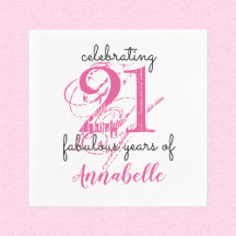 21:a födelsedag 21 fantastiska år rosa Pappra blöj