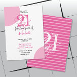 21:a födelsedag 21 fantastiska år ROSA typografi Inbjudningar<br><div class="desc">Personlig,  Anpassningsbar 21:a födelsedagen Inbjudan,  som firar 21 fantastiska år i coolans rosa och svart manustypografi.</div>