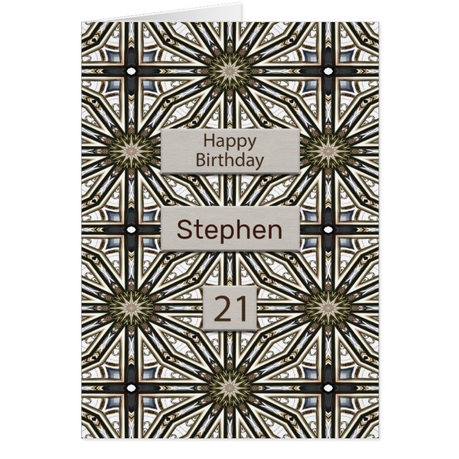21:a födelsedag Abstrakt Mandala-design Hälsningskort (Framsidan)