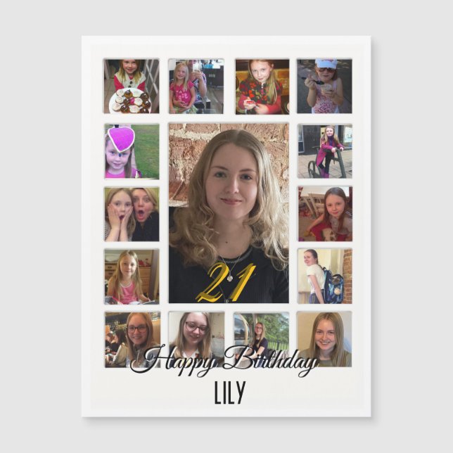 21:a födelsedag Almond blommar blue-kräm (Framsida)