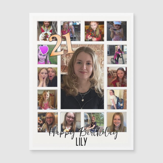 21:a födelsedag Almond blommar blue-kräm (Framsida)