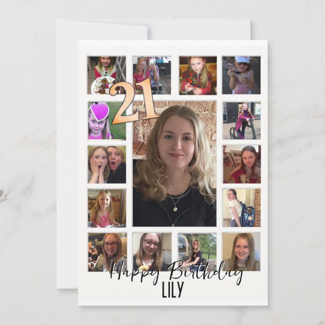 21:a födelsedag Almond blommar blue-kräm Inbjudningar (Framsida)