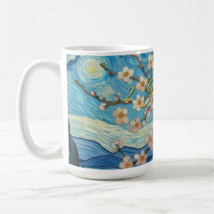 21:a födelsedag Almond blommar blue-kräm Kaffemugg