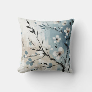 21:a födelsedag Almond blommar blue-kräm Kudde