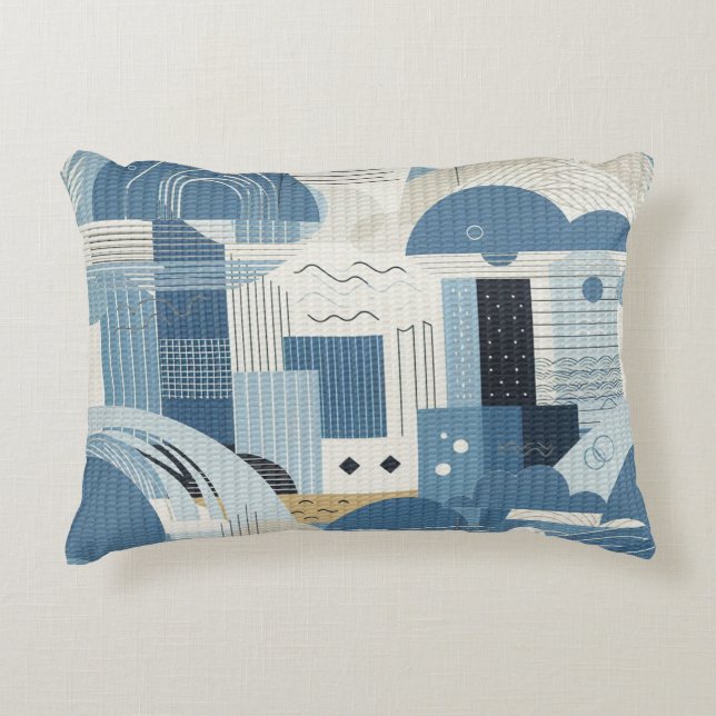 21:a födelsedag Almond blommar blue-kräm Prydnadskudde (Framsidan)