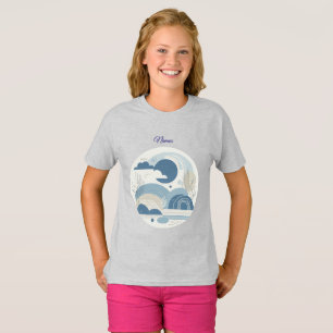 21:a födelsedag Almond blommar blue-kräm T Shirt