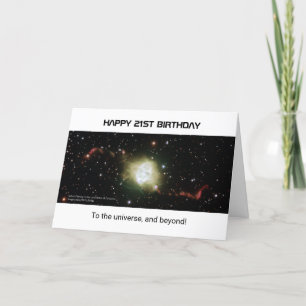 21:a födelsedag anpassningsbar nebula universum kort
