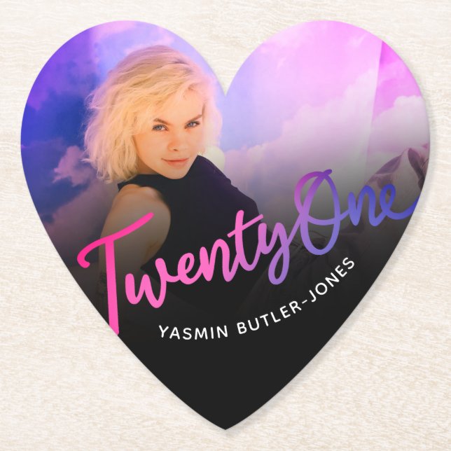 21:a födelsedag, anpassningsbarnas lila, svart ros underlägg papper (Framsida)