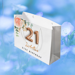 21:a födelsedag blommigt ro guld eucalyptus födels