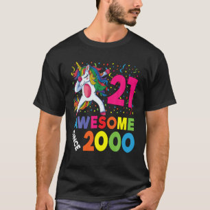 21:a födelsedag Dabbing Unicorn Party Gift 21 Year T Shirt