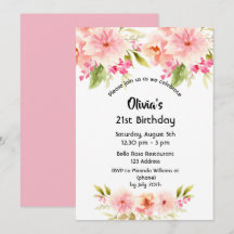 21:a födelsedag, dahlia-blommor, pastellrosa