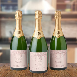 21:a födelsedag droppar i namn i ro guld glitter