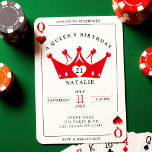 21:a födelsedag drottning av Hearts Casino Poker C Inbjudningar<br><div class="desc">Coola Kortdrottning 21:a födelsedag för kvinnor. Anpassa den med din ålder och din händelseinformation. Underbar för en poker eller Las Vegas hade födelsedag.</div>