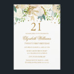 21:a födelsedag Elegant Guld-Blommigtens inbjudan<br><div class="desc">Mer blommigt födelsedag i Lilla Bayleigh-affären!</div>