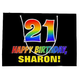 21:a födelsedag: fetstil, Roligt, enkel, regnbåge 