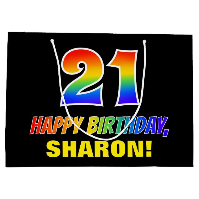 21:a födelsedag: fetstil, Roligt, enkel, regnbåge  (Baksidan)