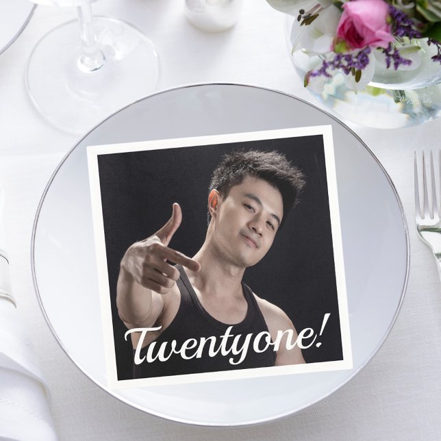 21:a födelsedag, foto 21 tjugoettkillar pappersservett (Skapare uppladdad)