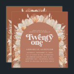 21:a födelsedag fotoarch pampas gräs terracotta<br><div class="desc">Modern pampas-gräs 21:a födelsedag terracotta party fotobågsinbjudan.</div>